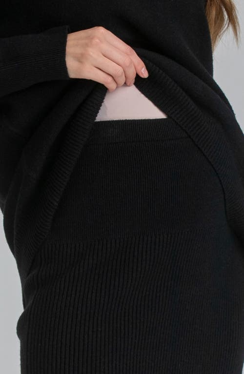 Shop Pietro Brunelli Rib Maternity Sweater Skirt In Black