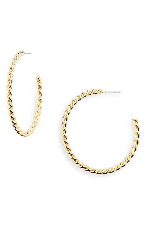 Twist Hoop Earrings in 14K Gold Dipped