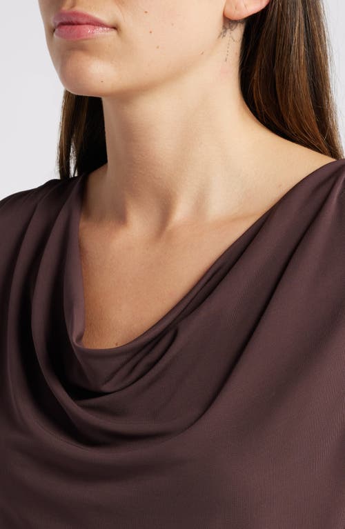 Shop Hugo Boss Boss Eseyana Cowl Neck Top In Nightfall Burgundy