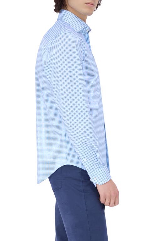 Shop Bugatchi Devon Ooohcotton® Print Button-up Shirt<br> In Air Blue