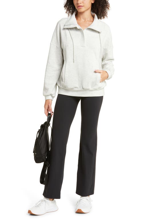 Zella Cozy Half Zip Pullover Sweatshirt In Ivory Dove Heather
