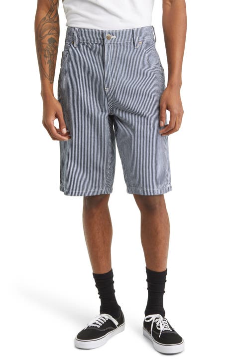 Hickory Stripe Cotton Canvas Carpenter Shorts