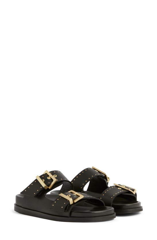 Allsaints Mae Stud Buckle Sandal In Black | ModeSens