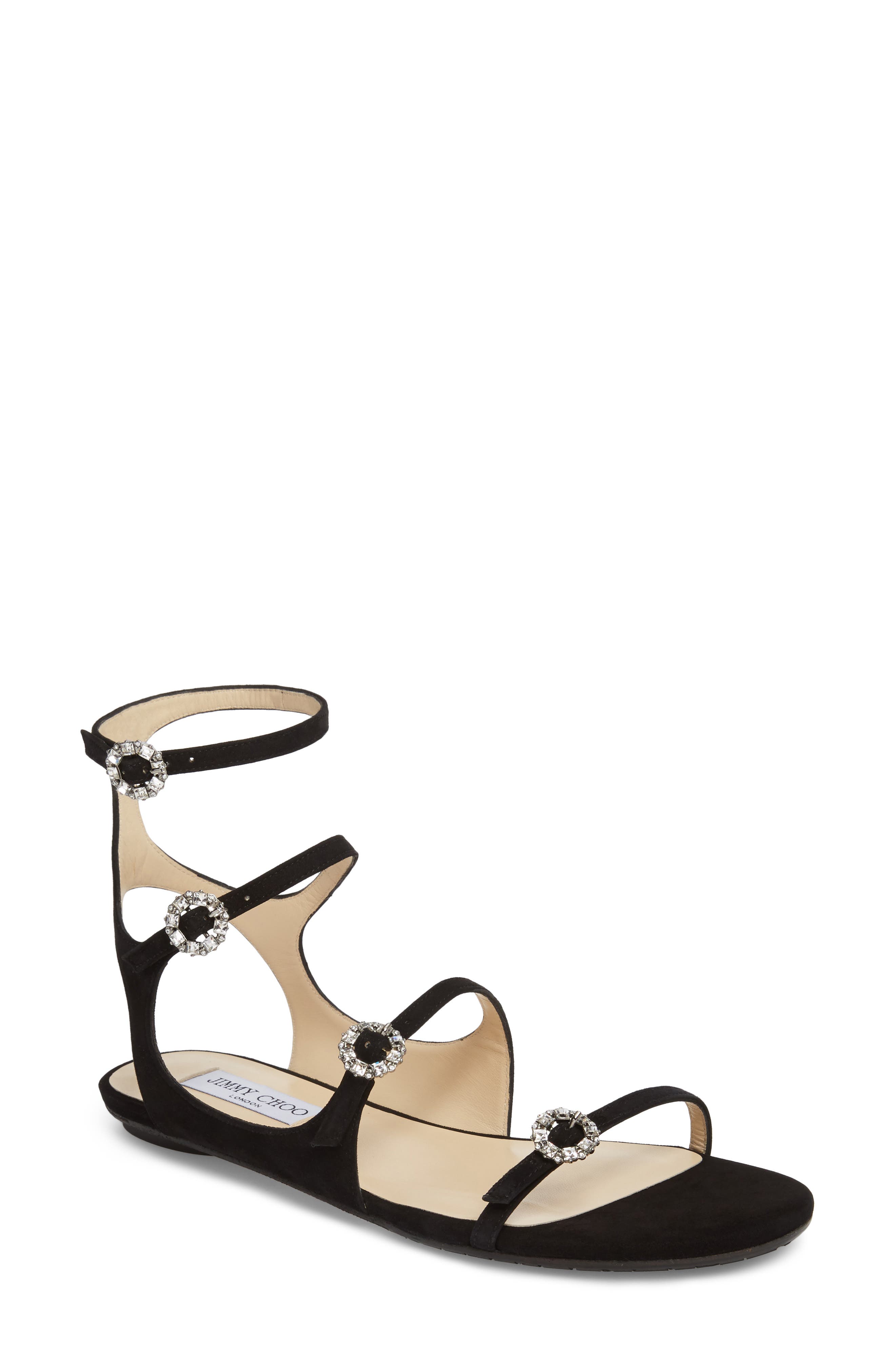 Jimmy Choo Naia Crystal Buckle Sandal 