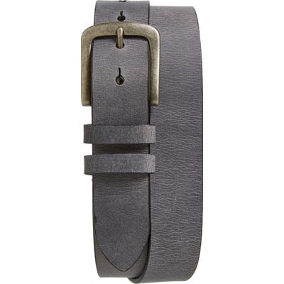 Torino Belts Waxed Leather Belt, Charcoal