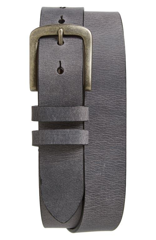 Belts Waxed Leather Belt in Charcoal