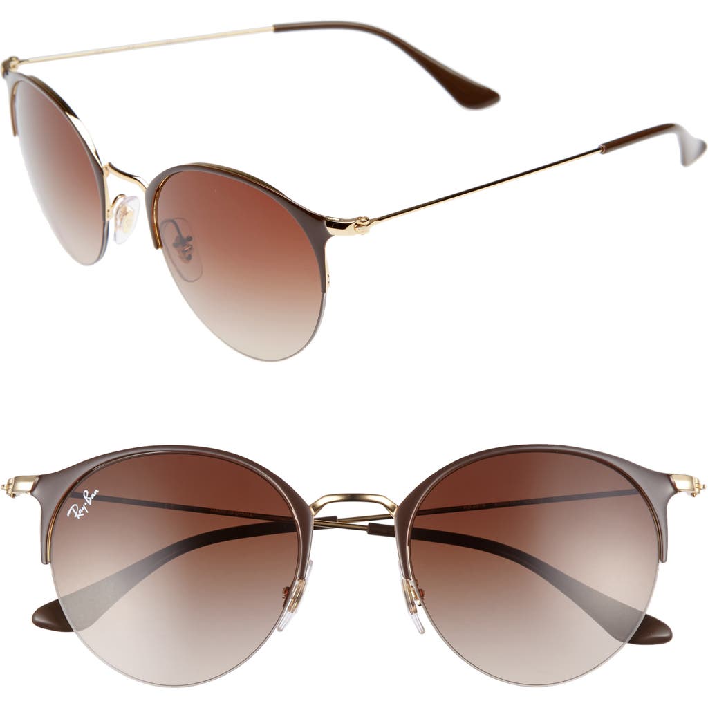 Ray Ban Ray-ban 50mm Round Clubmaster Sunglasses In Brown