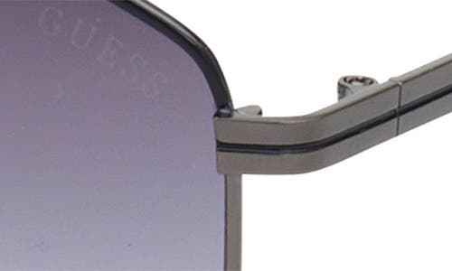 Shop Guess 60mm Gradient Pilot Sunglasses In Shiny Gunmetal/smoke
