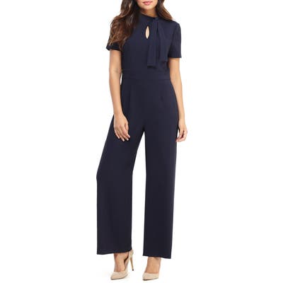 Maggy London Desk To Dinner Crepe Jumpsuit, Blue
