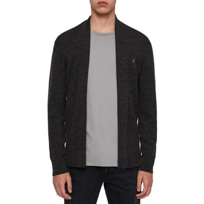 Allsaints Mode Slim Fit Wool Cardigan, Grey