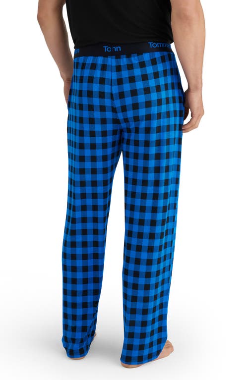 Shop Tommy John Second Skin Pajama Pants In Blue Buffalo Check