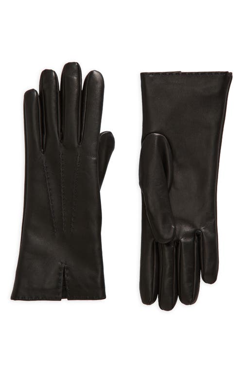 Shop The Row Florence Leather Gloves In Black