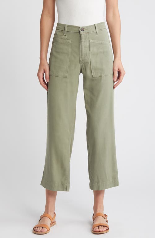 Le Jean Sailor Crop Wide Leg Pants In Green