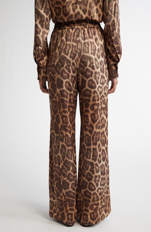 Shop Stella Mccartney Leopard Print Pajama Pants In Multicolor Brown