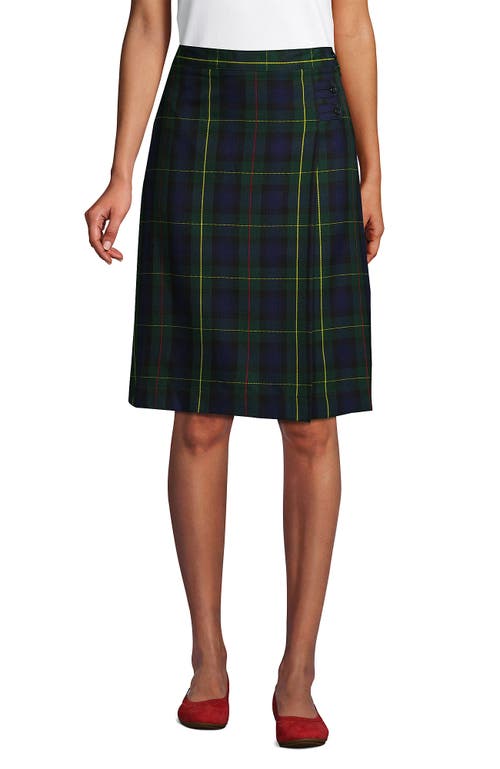 LANDS' END LANDS' END SCHOOL UNIFORM YOUNG PLAID A-LINE SKIRT BELOW THE KNEE