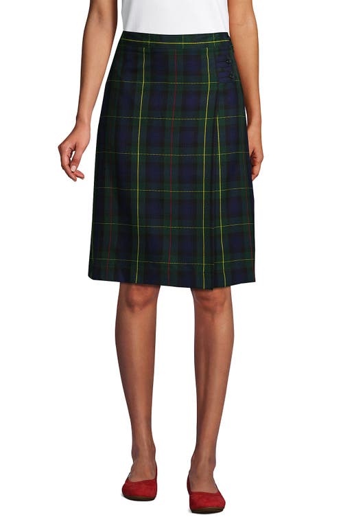 Shop Lands' End School Uniform Young  Plaid A-line Skirt Below The Knee In Hunter/classic Navy Plaid