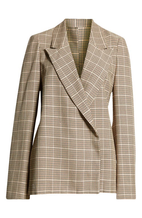 Shop Dries Van Noten Caplana Houndstooth Check Cotton Jacket In Beige