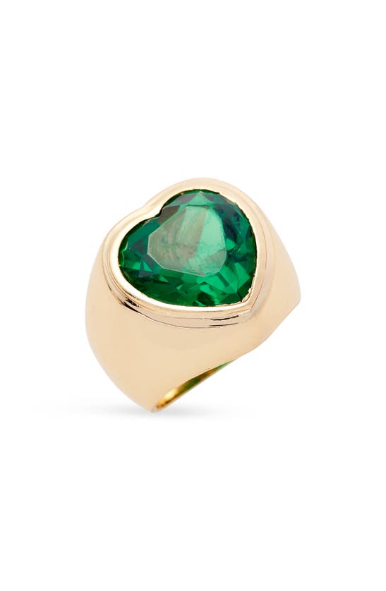 TIMELESS PEARLY GREEN HEART RING