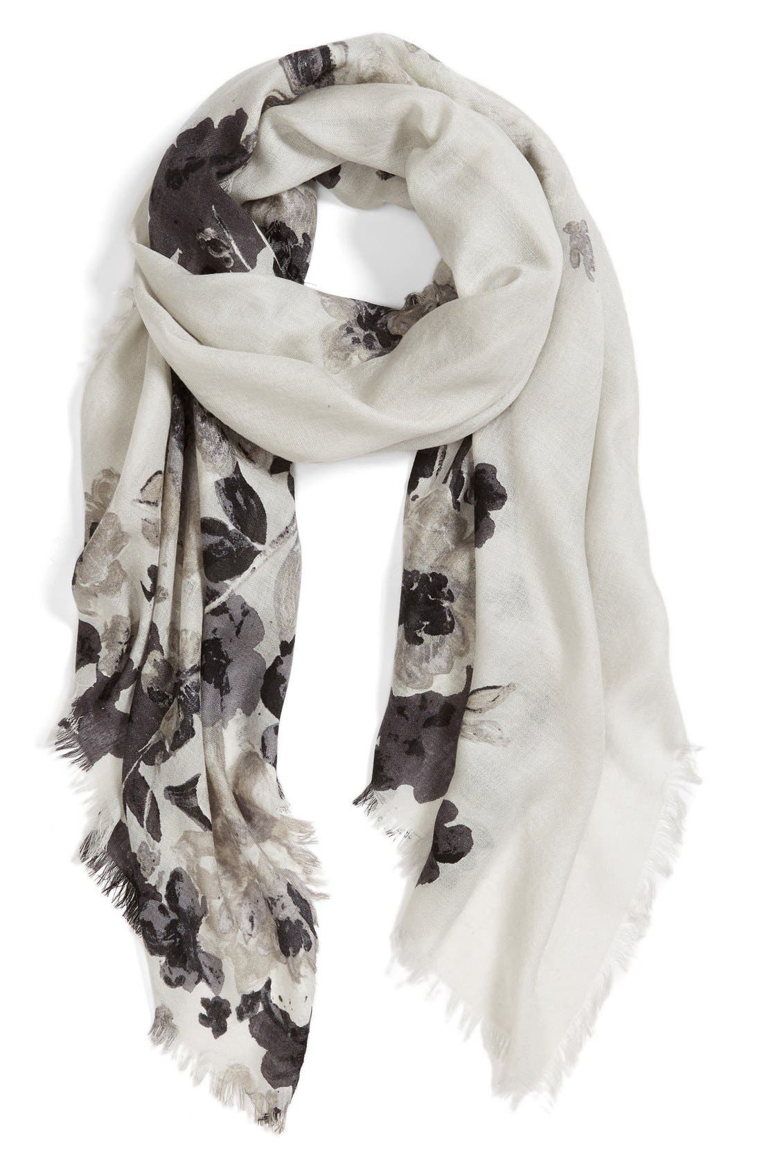Nordstrom 'Floral Shadow' Cashmere & Silk Scarf Nordstrom