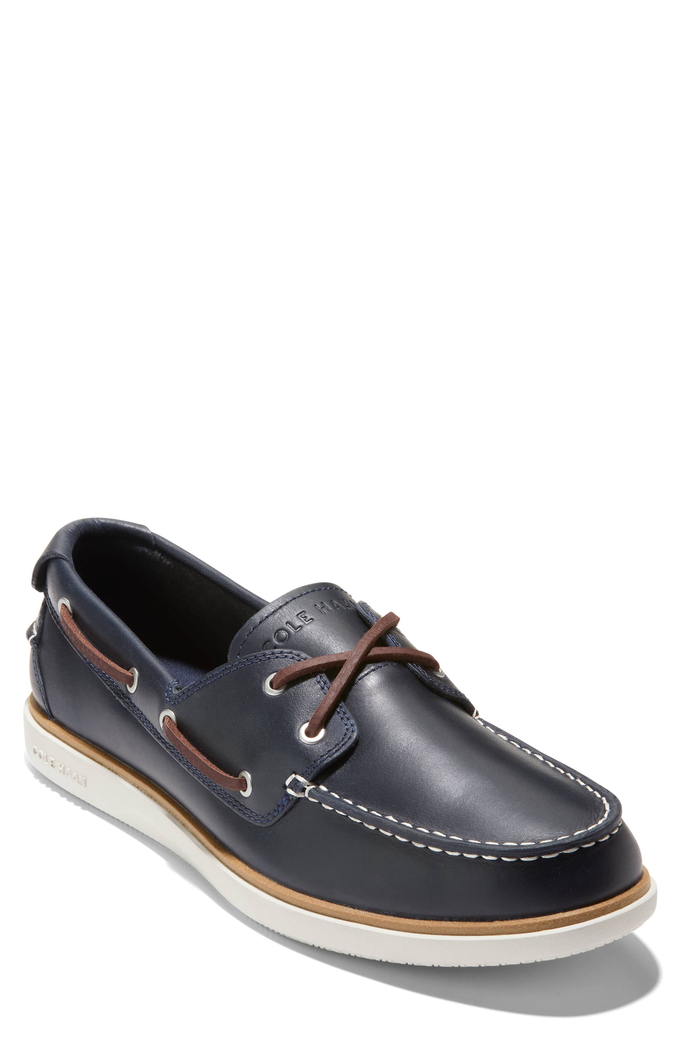 Cole Haan Grandpro Windward Boat Shoe In Navy Blazer/ivory