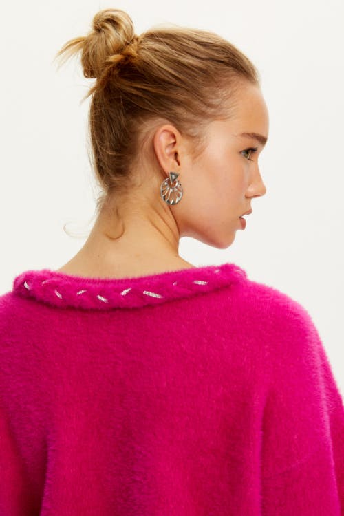 Nocturne Embellished Knit Sweater In Fuchsia