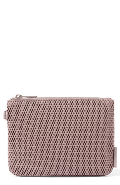 Dagne Dover Small Parker Mesh Pouch In Dune