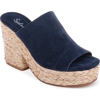 Splendid Theodore Open Toe Platform Slide Sandal- Blue
