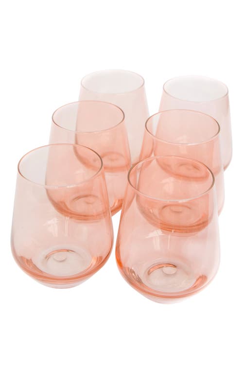 Estelle Colored Glass Set of Stemless Wineglasses in Blush Pink at Nordstrom