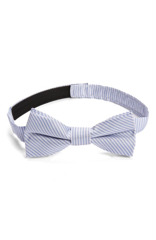 Nordstrom Kids' Oxford Stripe Bow Tie In Oxford Mini Light Blue Stripe