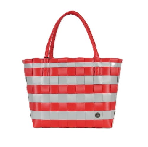 Shop Handed By Paris Spirit Recycled Tote Bags In Chili Red/elephant