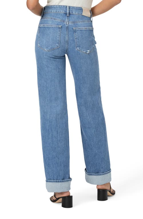 Shop Paige Sasha Distressed Wide Leg Jeans In Holy Grail Distressed