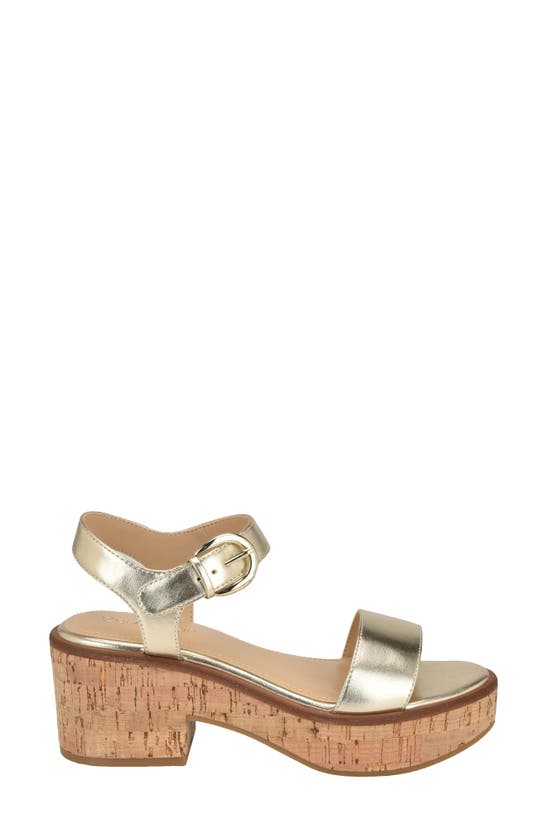 Shop Calvin Klein Isleen Ankle Strap Platform Sandal In Gold