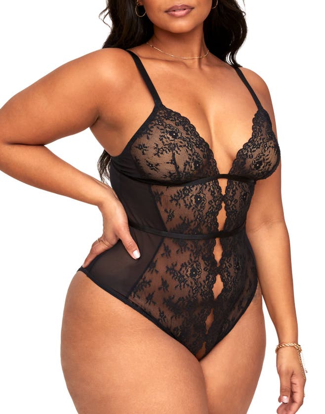 Shop Adore Me Rosie Crotchless Bodysuit Lingerie In Black