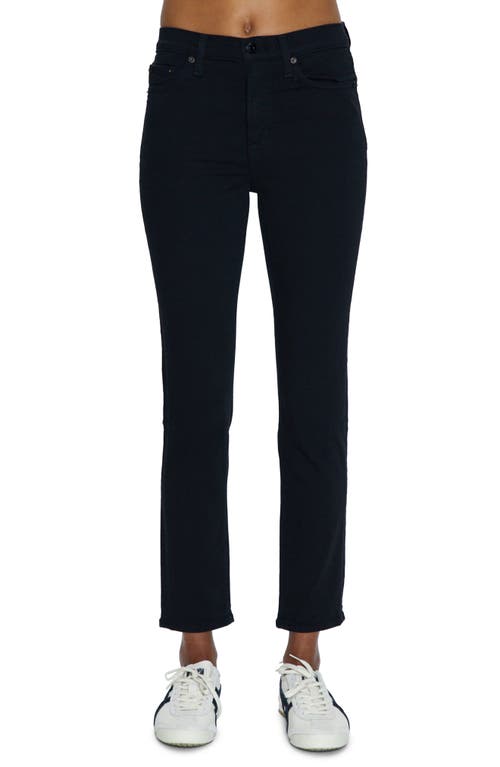 Pistola Teagan High Rise Vented Slim Cigarette Pants In Dark Vinyl In Noir