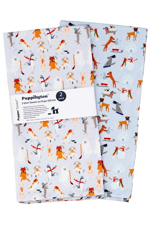 Puppington Dog Kitchen Towels In Ice Pups Winter Woofs