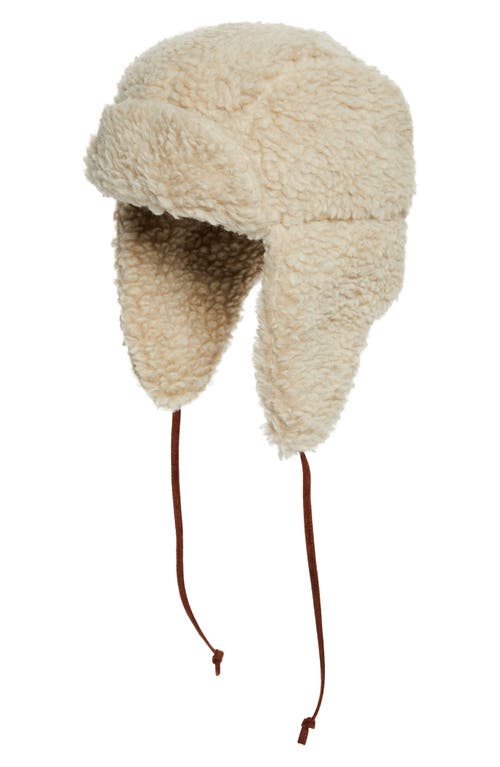 De Bonne Facture Chapka Faux Shearling Flap Hat in Ecru 