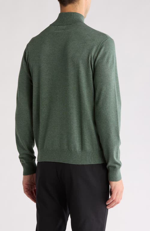 Tom Baine Solid Quarter Zip Pullover In Green