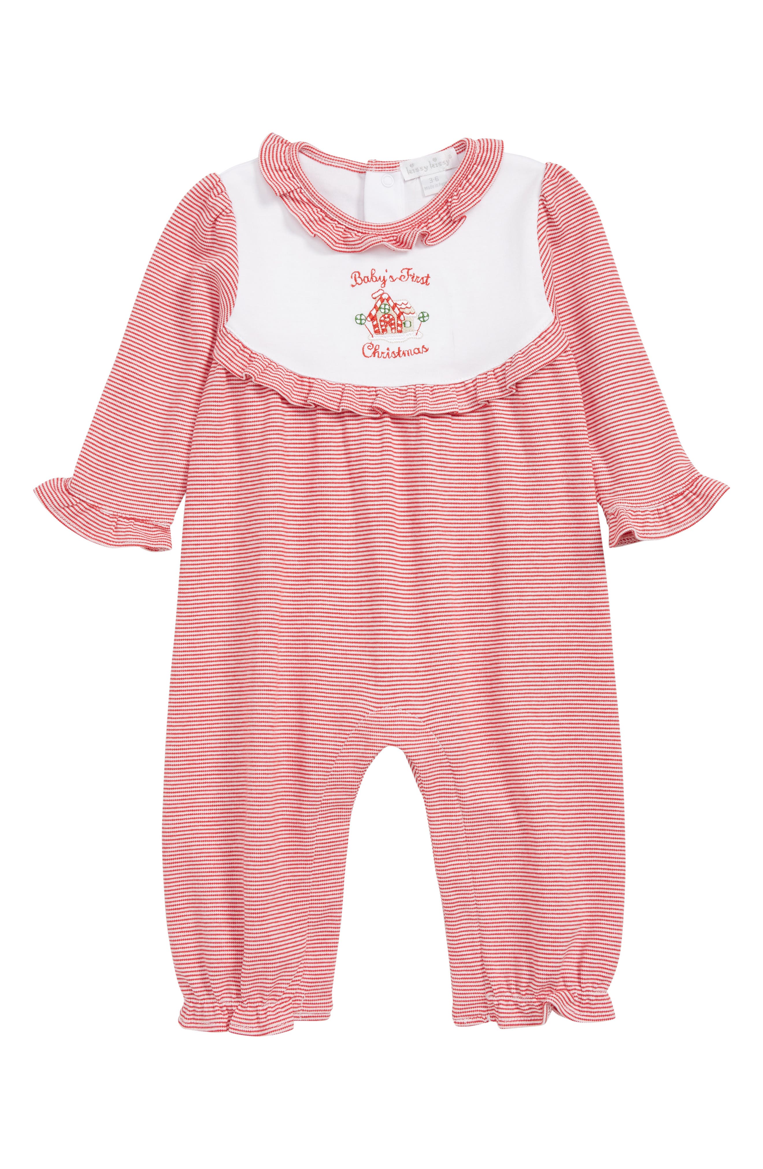 Kissy Kissy Baby's First Christmas Romper (Baby Girls) Nordstrom