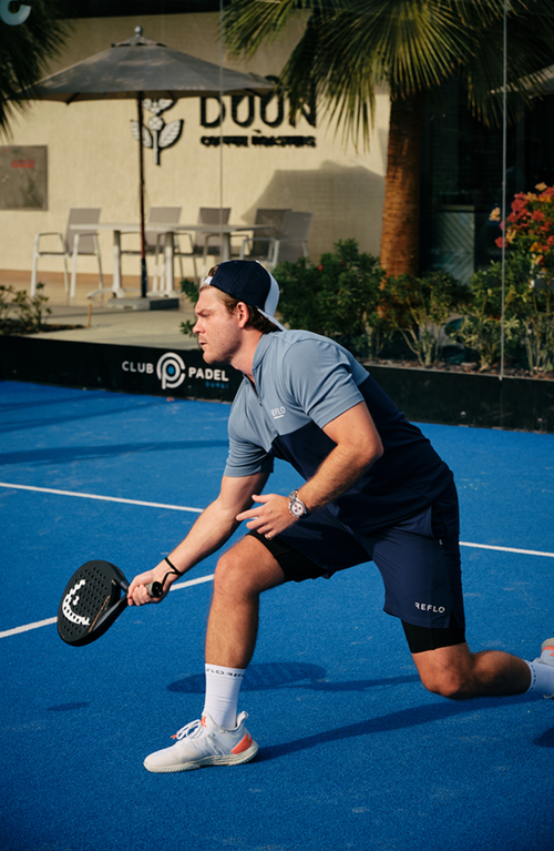 Reflo Tobol Modern Zip Performance Polo In Coronet Blue