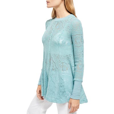 Free People Coffee In The Morning Tunic Pullover, Blue