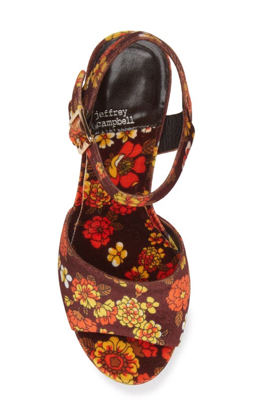 Shop Jeffrey Campbell Summers Platform Sandal In Brown 70s Velvet Floral