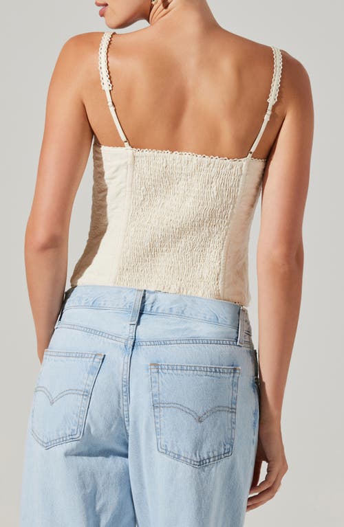 Astr The Label Corset Embroidered Floral Top In Vintage Cream