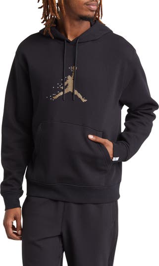 Jordan Essentials Holiday Hoodie in Black/Black Size Medium | Cotton/Polyester/Fleece