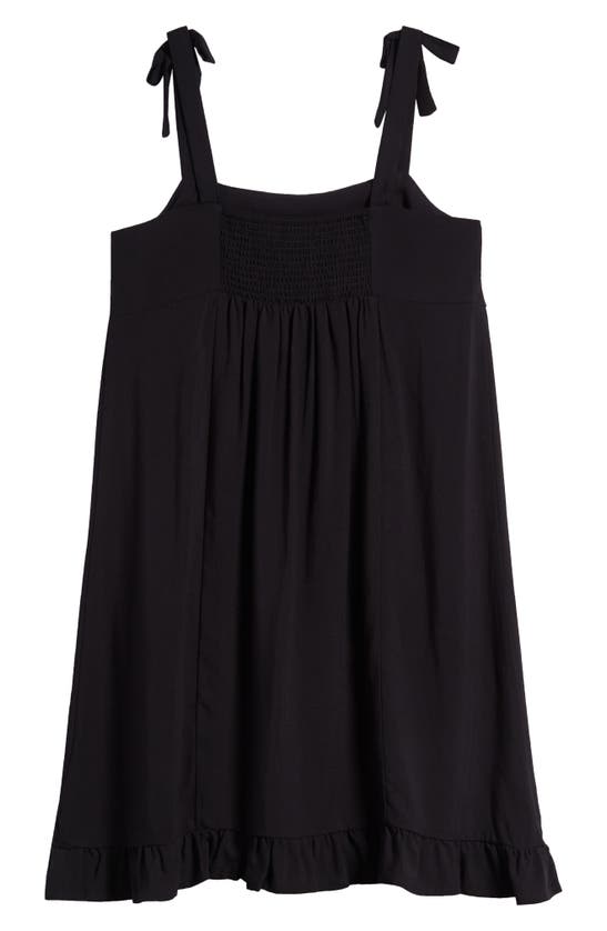 Shop Love, Fire Kids' Tie Shoulder Ruffle Hem Dress In Black