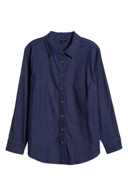 Shop Universal Standard Chambray Button-up Shirt In Dark Indigo