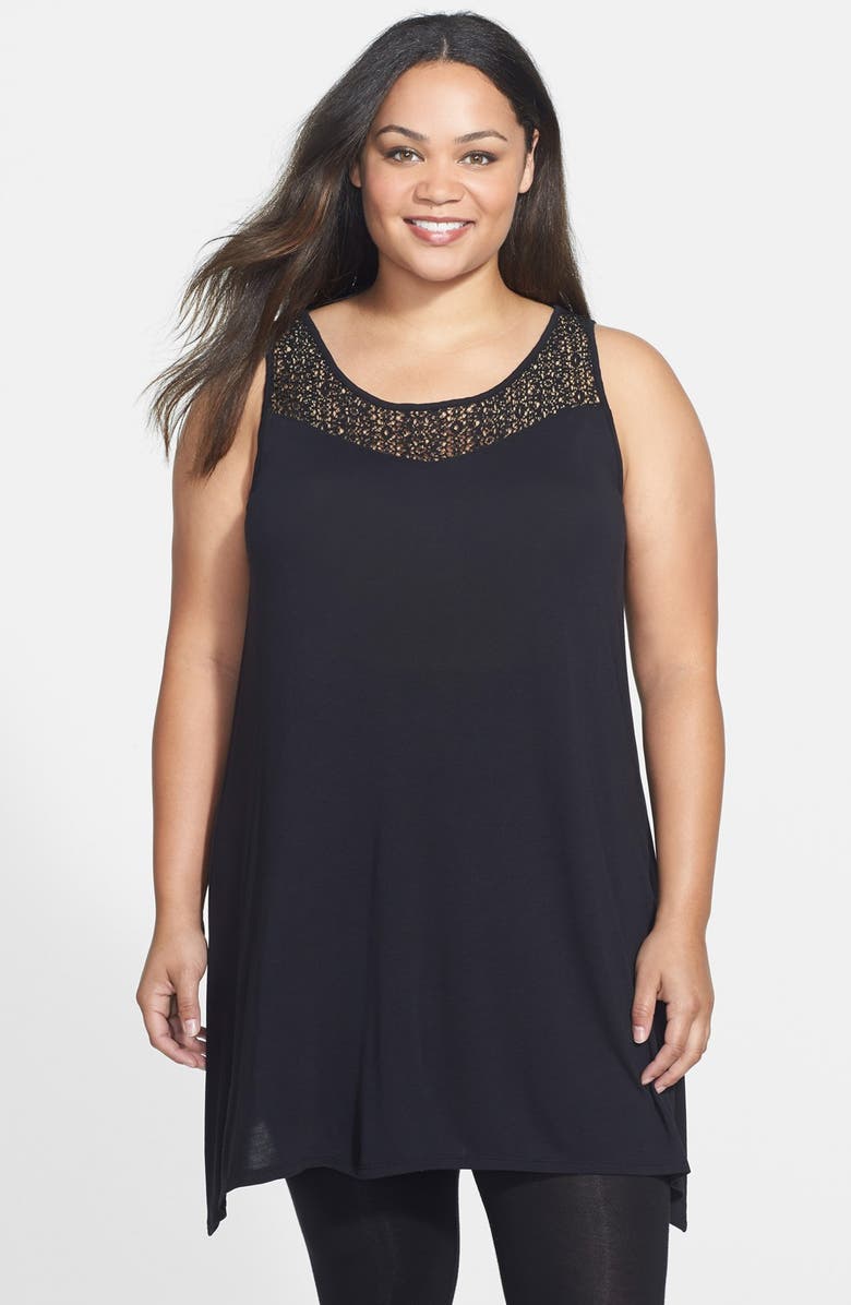 Sejour Lace Yoke Tank (Plus Size) | Nordstrom