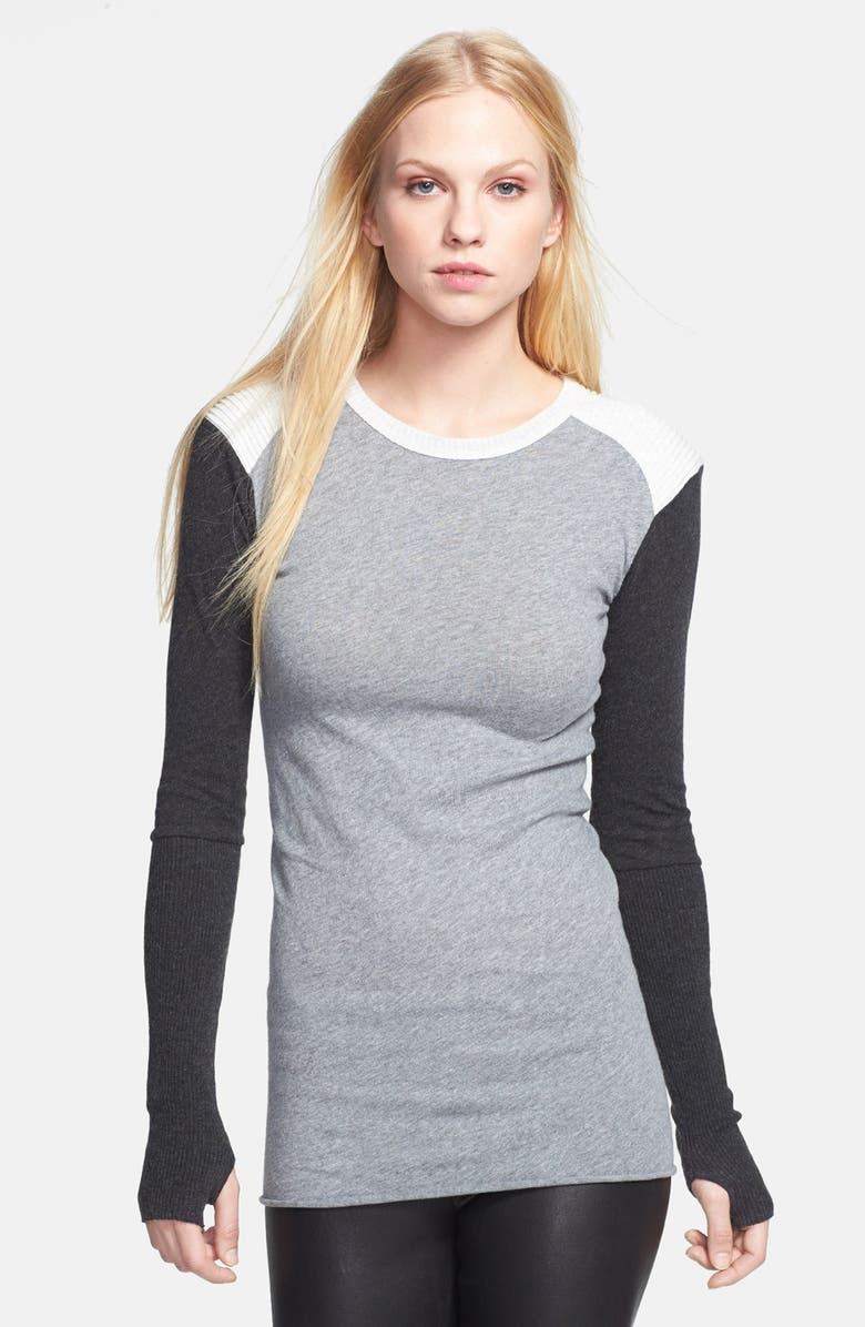 Enza Costa Colorblock Cotton & Cashmere Jersey Sweater | Nordstrom