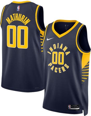 Nike Men's Indiana Pacers Bennedict Mathurin #00 Yellow Dri-FIT Swingman  Jersey