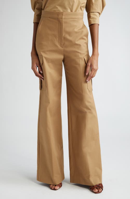 Max Mara Edda Cargo Pocket Wide Leg Pants Tobacco at Nordstrom,