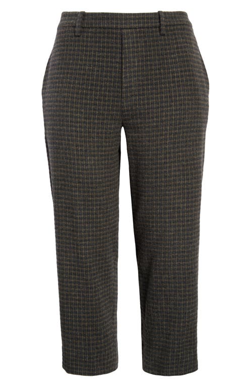 Vince Wool Blend Plaid Crop Pants In Azure Check